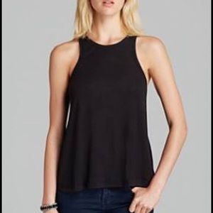 Free People — High neck Ribbed Tank Top — Black